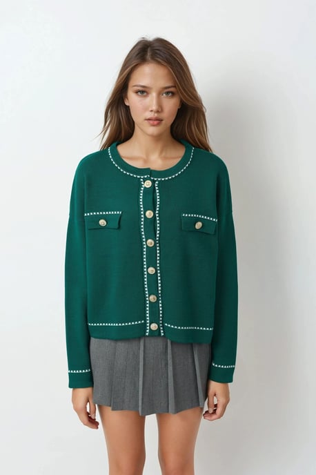 Rippstrick-Cardigan mit Knopfverschluss - Image 6