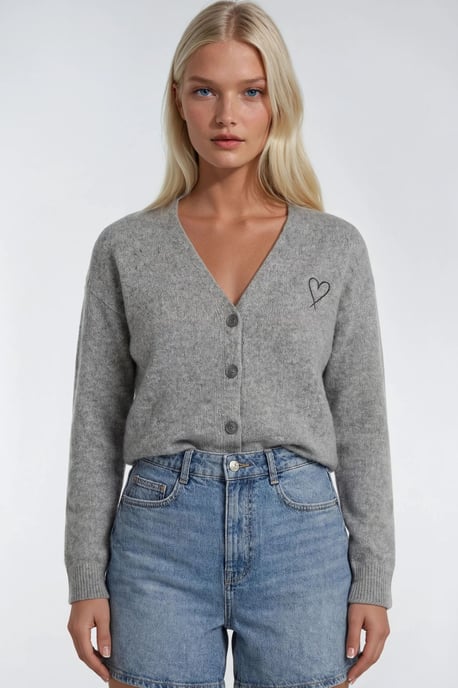 Übergroßer Strick-Cardigan mit Herzdetail - Image 2