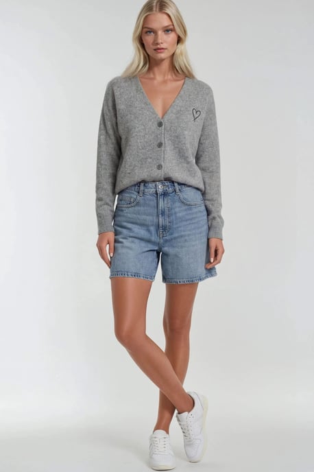 Übergroßer Strick-Cardigan mit Herzdetail - Image 4