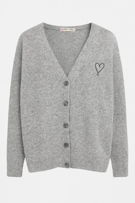Übergroßer Strick-Cardigan mit Herzdetail - Image 5