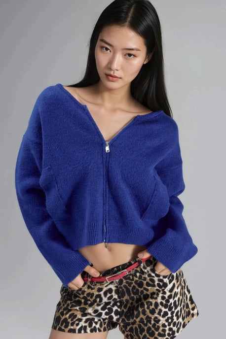 Reißverschluss-Strickcardigan mit Taschen - Image 1