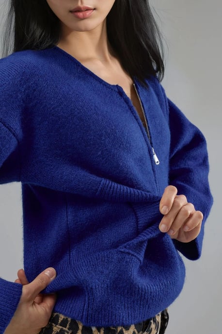 Reißverschluss-Strickcardigan mit Taschen - Image 6