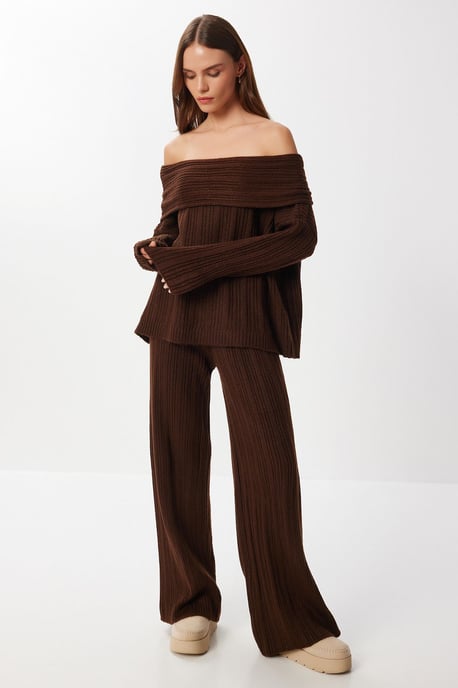 Off-Shoulder Rippstrick-Set aus zwei Teilen - Image 3