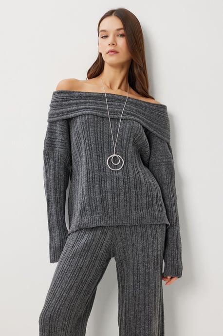Off-Shoulder Rippstrick-Zweiteiler - Image 3