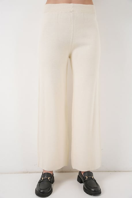 V-Ausschnitt Cardigan und Weit geschnittene Hose Set - Image 2