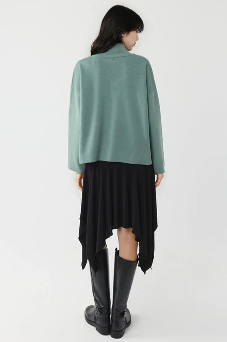 Oversized Halb-Stehkragen Strickpullover - Image 3