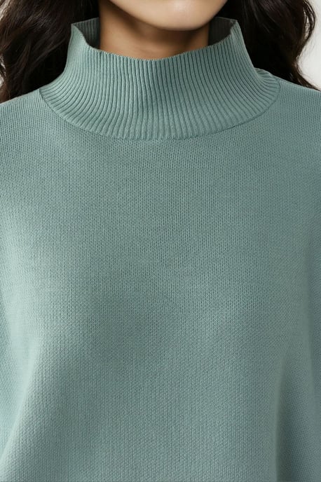 Oversized Halb-Stehkragen Strickpullover - Image 5