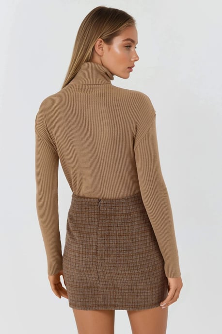 Figurbetonter Texturierter Rollkragenpullover - Image 2