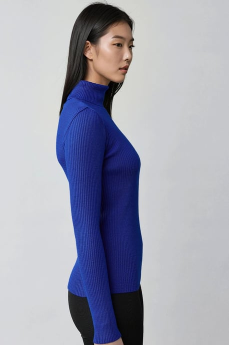 Taillierter Strukturrollkragenpullover - Image 4