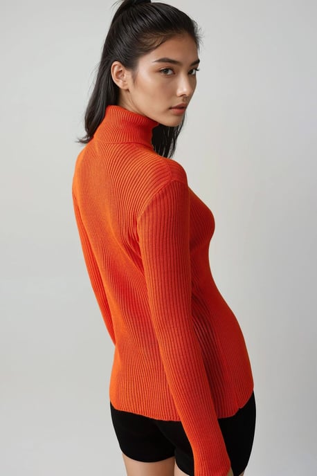Taillierter Strickpullover mit Stehkragen - Image 3