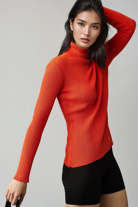 Taillierter Strickpullover mit Stehkragen - Image 4