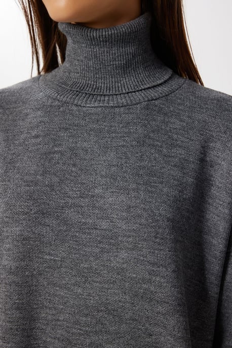 Strickpullover mit Struktur und übergroßem Rollkragen - Image 5