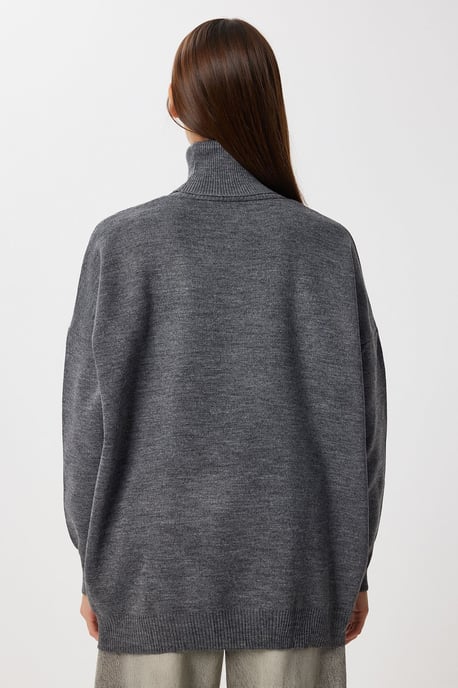 Strickpullover mit Struktur und übergroßem Rollkragen - Image 6