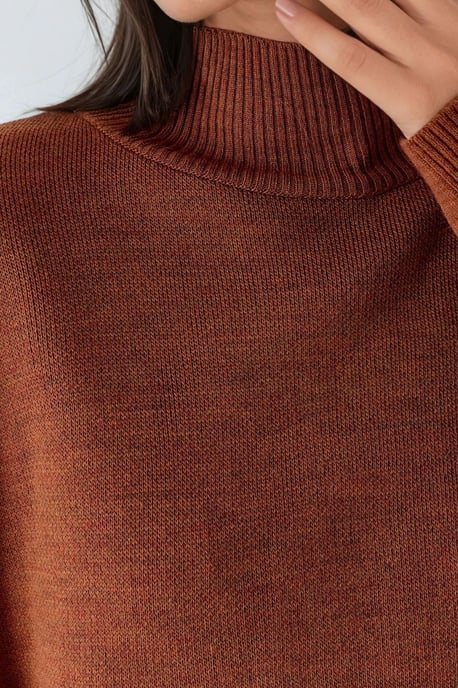 Oversized Halb-Stehkragen Strickpullover - Image 6