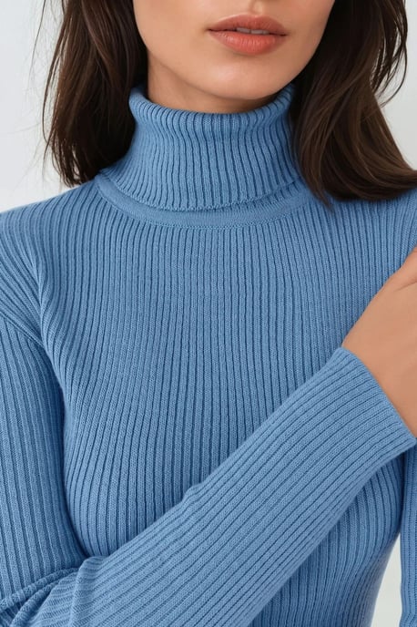 Figurbetontes strukturiertes Rollkragensweatshirt - Image 5