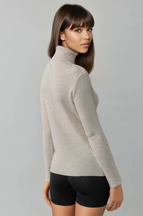 Figurbetonter strukturierter Rollkragenpullover - Image 6
