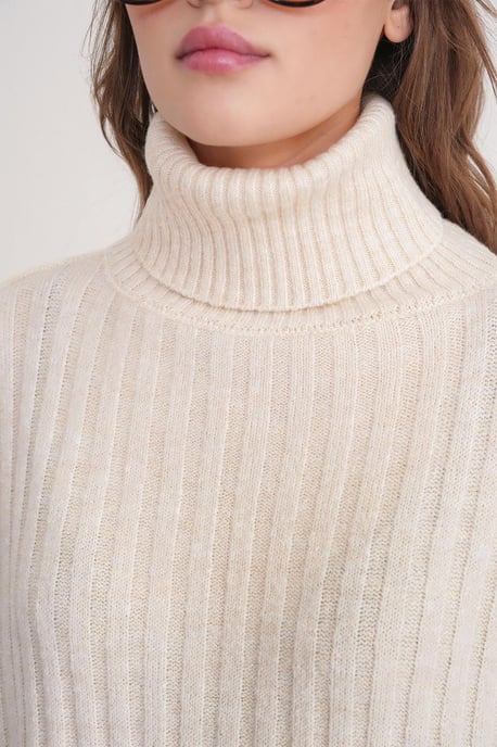 Übergroßer Rippstrick-Turtleneck-Pullover - Image 6