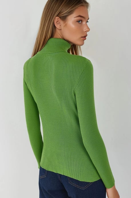 Figurbetonter strukturierter Rollkragenpullover - Image 3