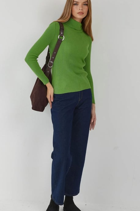 Figurbetonter strukturierter Rollkragenpullover - Image 5