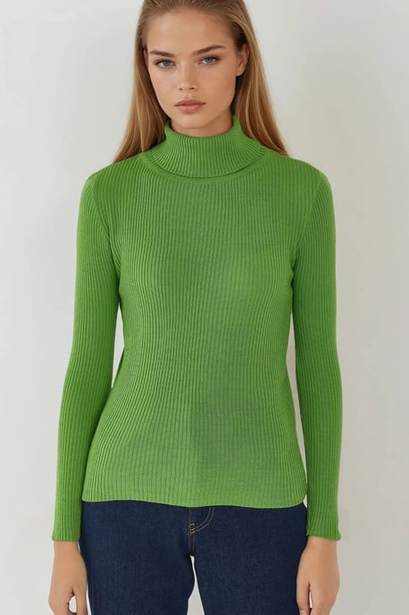 Figurbetonter strukturierter Rollkragenpullover - Image 6
