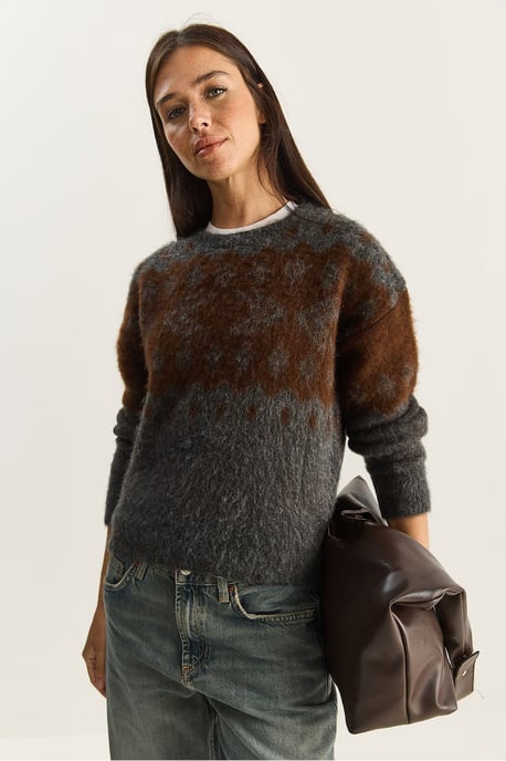 Ethnisches Muster Dickstrickpullover mit Rundhalsausschnitt - Image 4