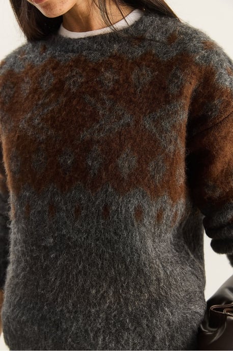 Ethnisches Muster Dickstrickpullover mit Rundhalsausschnitt - Image 6