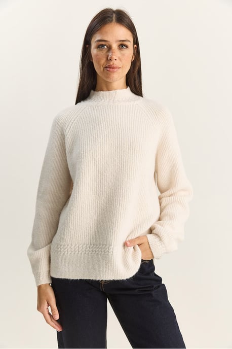 Oversized Rundhalsausschnitt Strickpullover - Image 4