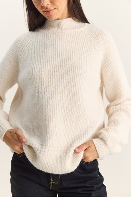 Oversized Rundhalsausschnitt Strickpullover - Image 5