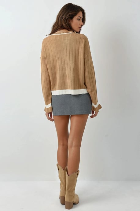 Gestreifter Strickpullover mit Rundhalsausschnitt - Image 3