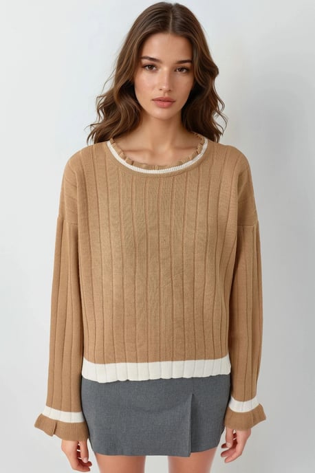 Gestreifter Strickpullover mit Rundhalsausschnitt - Image 6