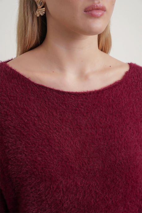 Asymmetrischer Kragen Strickpullover - Image 3