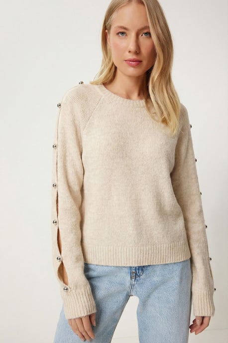 Pullover mit Rundhalsausschnitt und Cut-Outs - Image 3