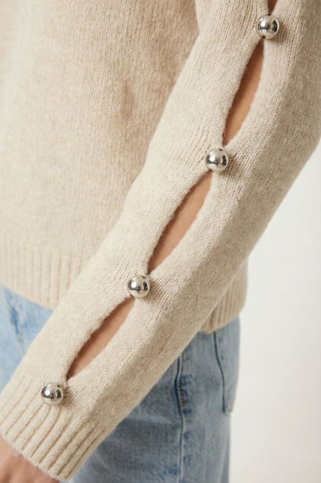 Pullover mit Rundhalsausschnitt und Cut-Outs - Image 5