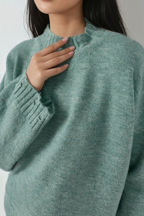 Oversized Strukturstrickpullover mit Rundhalsausschnitt - Image 4