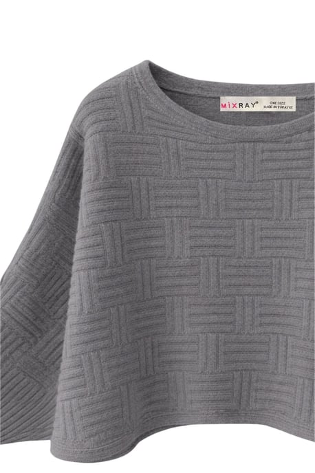 Übergroßer strukturierten Rippstrickpullover mit Rundhalsausschnitt - Image 3