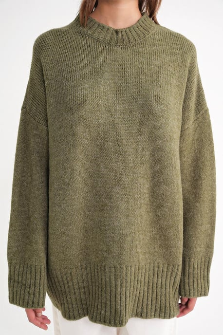 Übergröße Rippstrickpullover mit Rundhalsausschnitt - Image 4