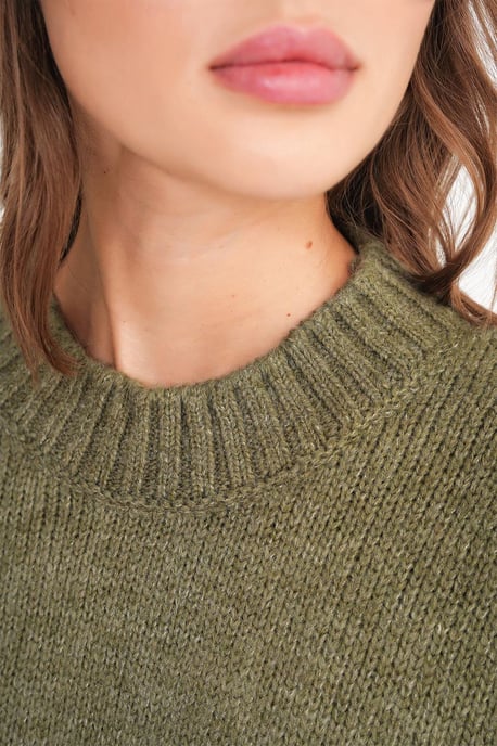 Übergröße Rippstrickpullover mit Rundhalsausschnitt - Image 5