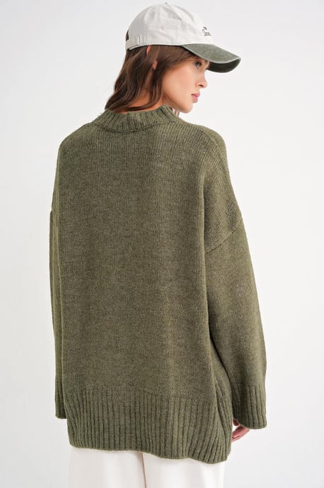 Übergröße Rippstrickpullover mit Rundhalsausschnitt - Image 6