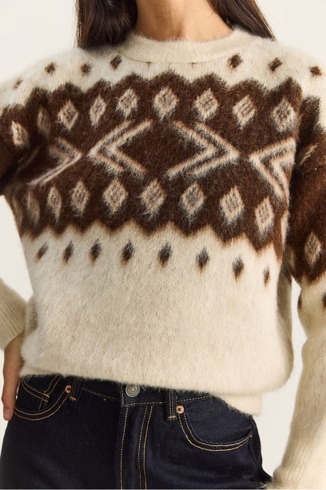 Ethnisches Muster Dickstrickpullover mit Rundhalsausschnitt - Image 6