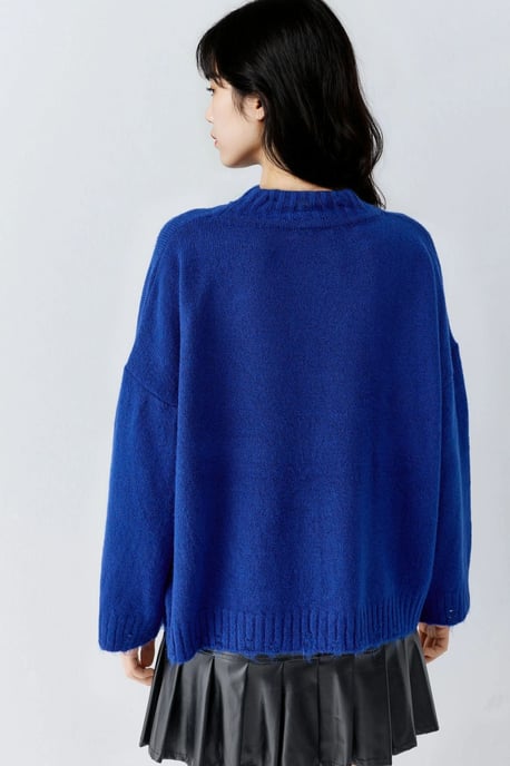 Oversized Strukturierter Strickpullover mit Rundhalsausschnitt - Image 3