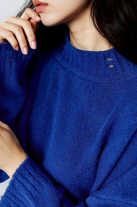 Oversized Strukturierter Strickpullover mit Rundhalsausschnitt - Image 6