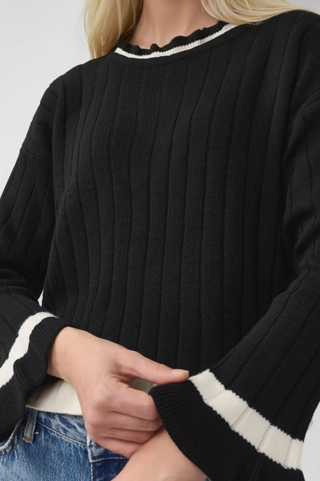 Gestreifter Strickpullover mit Rundhalsausschnitt - Image 3