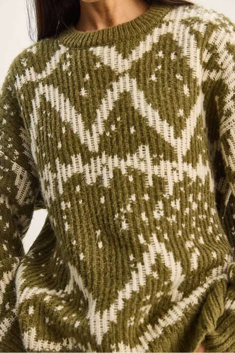 Übergroßer Ethno-Strickpullover - Image 5
