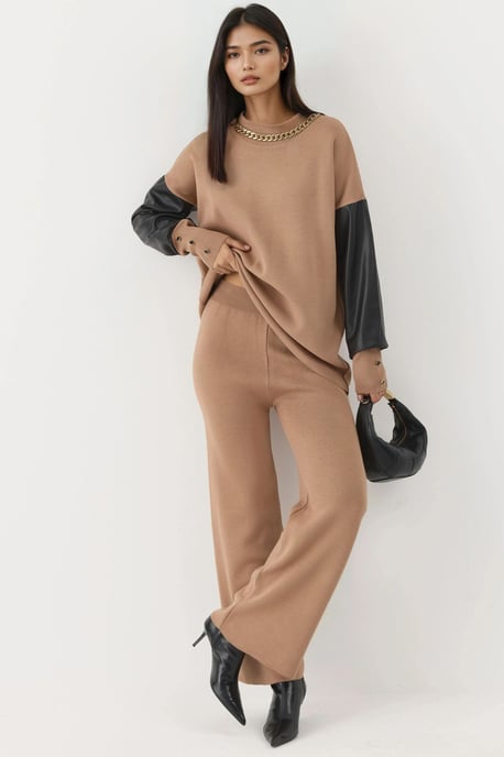 Sweater mit Kunstlederdetails - Image 2