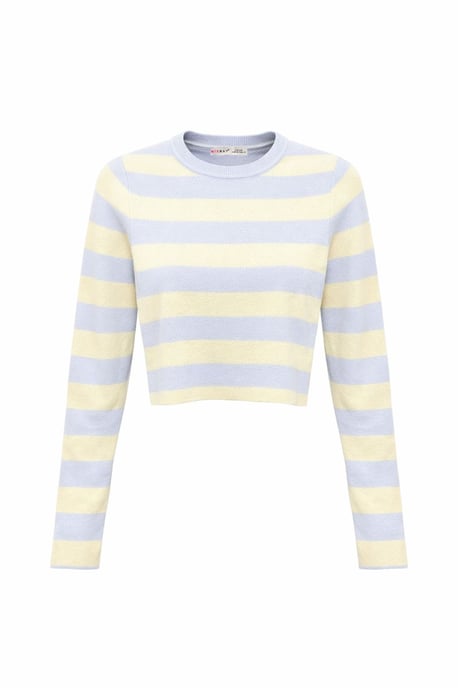 Gestreifter Strickpullover - Image 1
