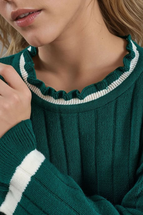Gestreifter Strickpullover mit Rundhalsausschnitt - Image 6