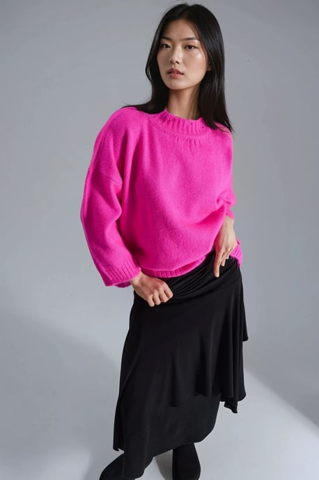 Übergroßer strukturierten Strickpullover mit Rundhalsausschnitt - Image 5
