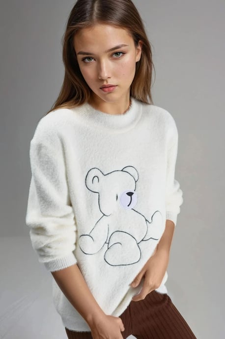 Oversize Teddy-Bär Plüschpullover - Image 4