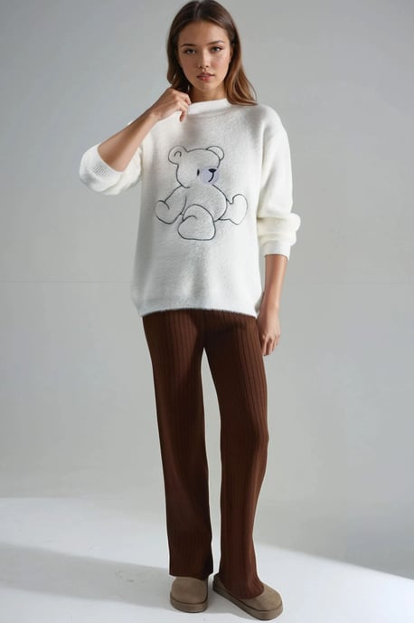 Oversize Teddy-Bär Plüschpullover - Image 5