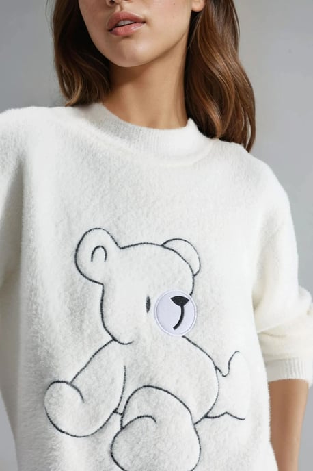 Oversize Teddy-Bär Plüschpullover - Image 6